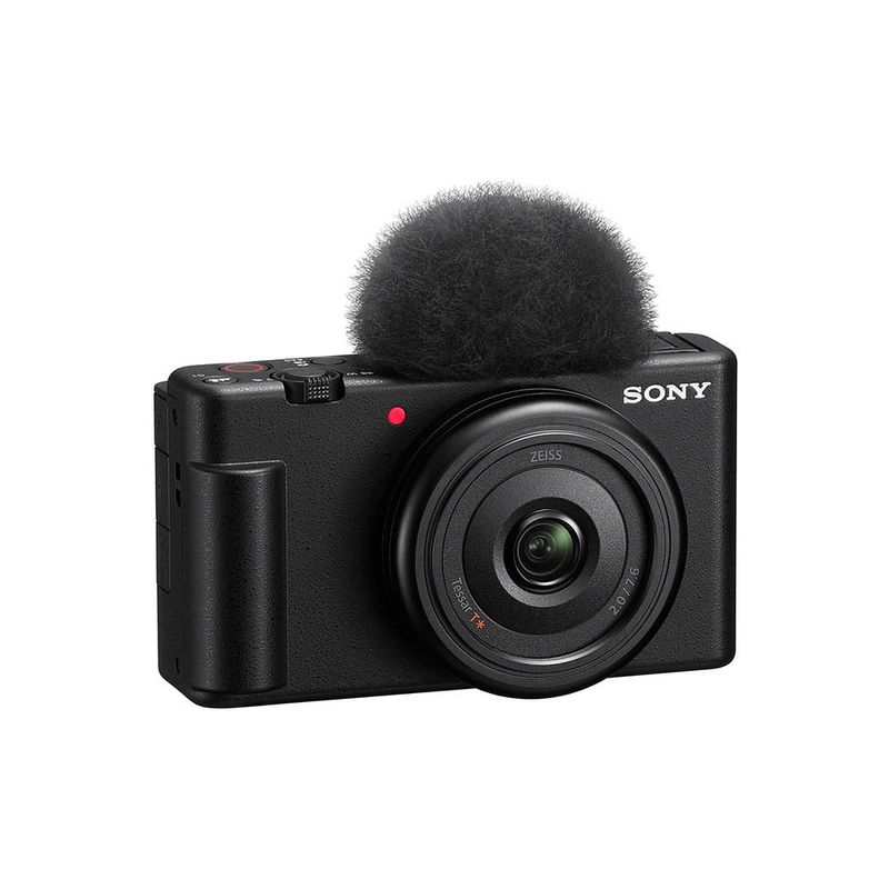 Sony ZV-1F - Cámara de vlog para creadores de contenido y vloggers (blanco)  paquete con kit de accesorios, estuche (negro), paquete de batería con