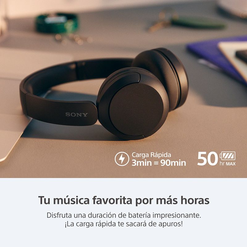 Sony Auriculares inalámbricos Bluetooth – Hasta 50 horas de duración de la  batería con función de carga rápida, modelo en la oreja – WH-CH520W.CE7 –