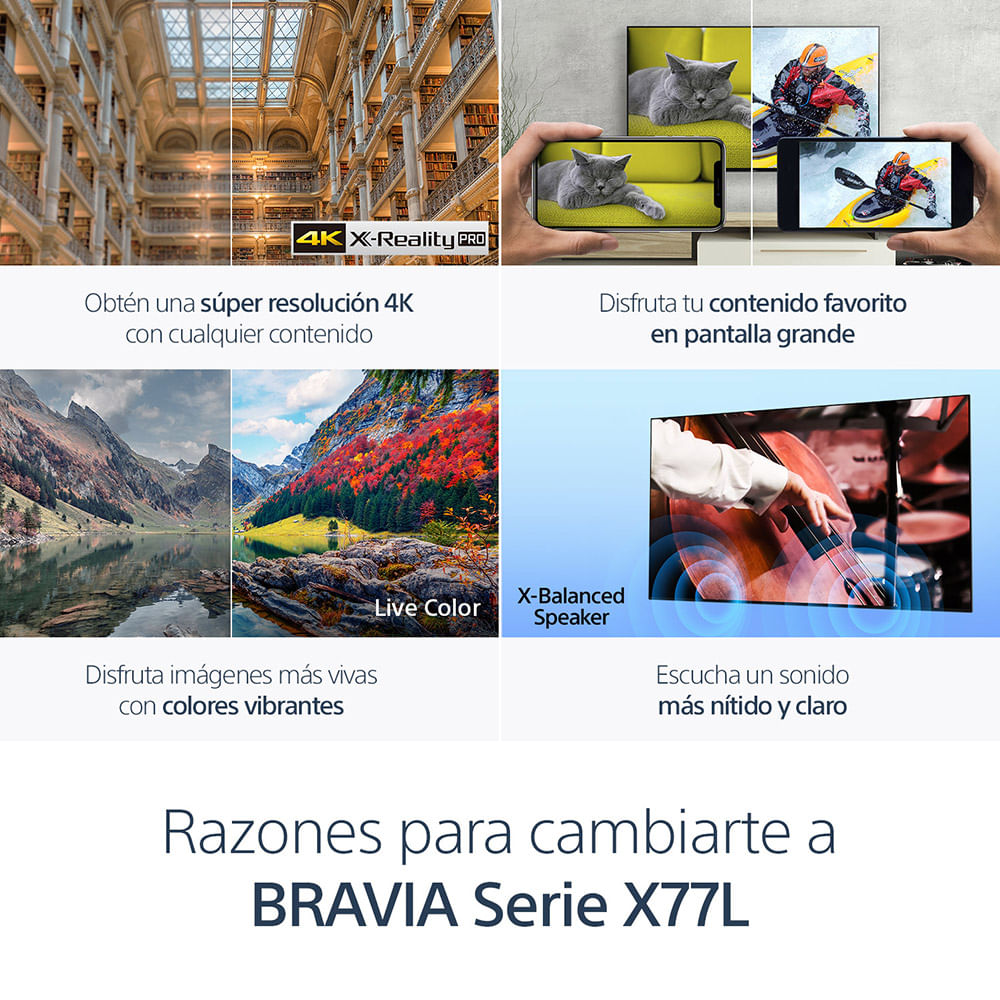 X77L 4K HDR LED Google TV Sony Store Mexico - Sony Store México